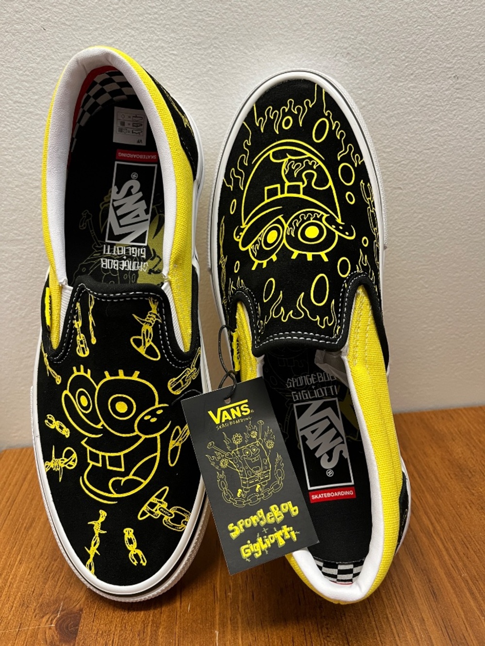 NWT Men's VANS "Off The Wall"  [Spongebob Gigliotti]  Skateboard Slip-ons 8.5 - Picture 10 of 16